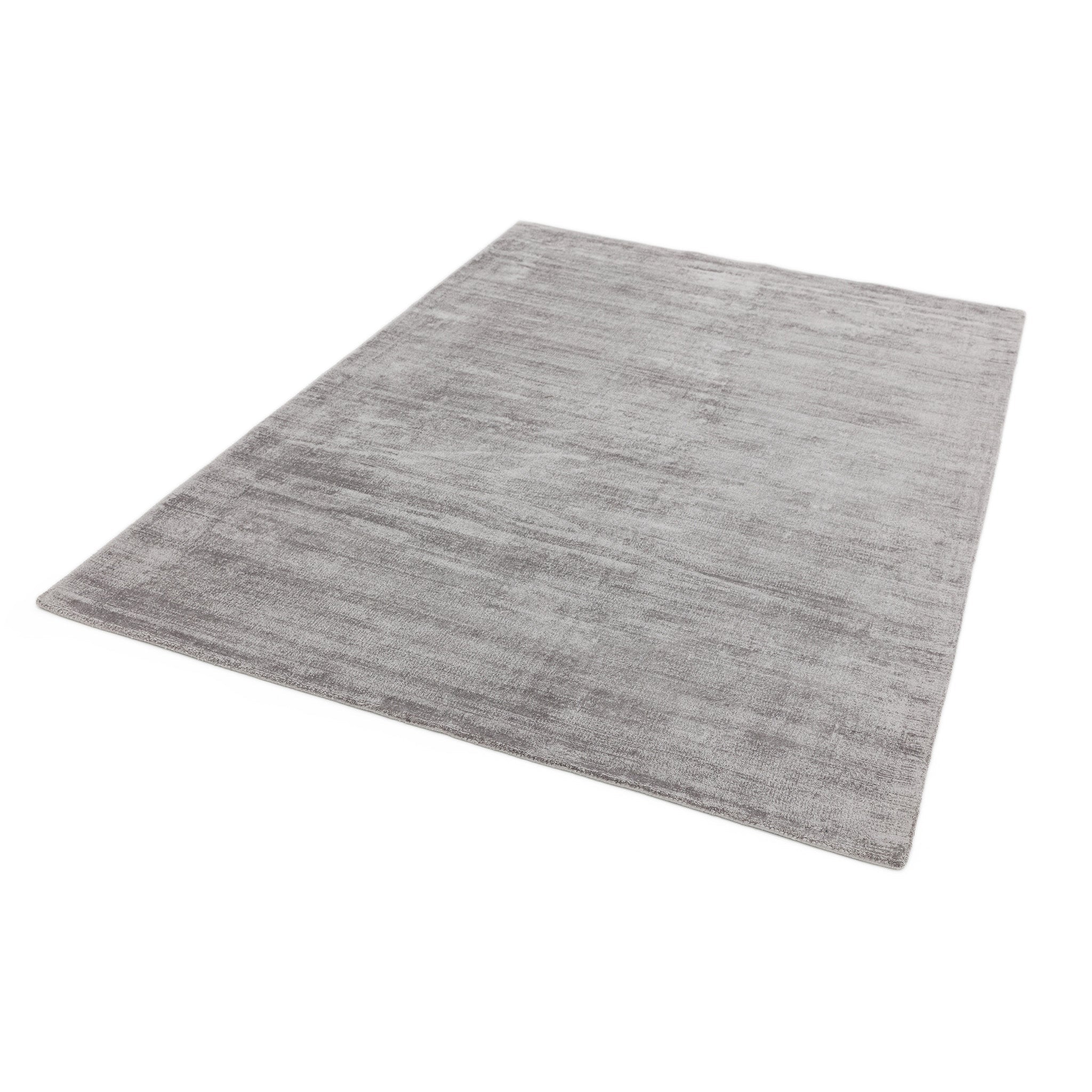 Hand Woven Viscose Rug in Silver Grey